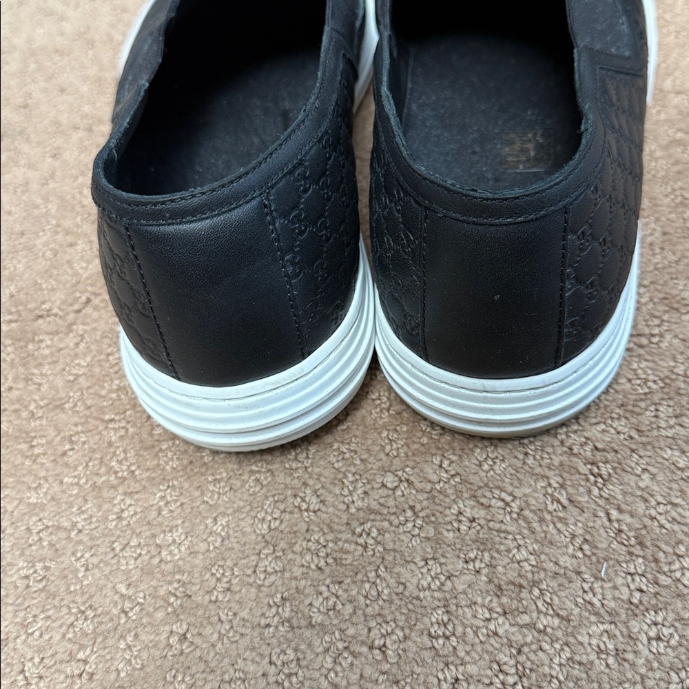 Gucci Black Embossed Slip-On Loafers - Picture 3 of 6